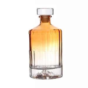 Wholesale 500 ml Gradient round shape liquor glass vodka bottle