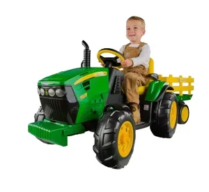 New Style 12V Electric Ride-On Cartractor for Kids Battery-Powered Plastic Cultiva Toys with 4 Wheels Baby Ride-On Trucks