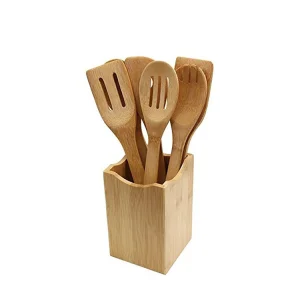 Kitchen Utensil Set Essential Tools for Cooking and Baking Bamboo Spatula Set