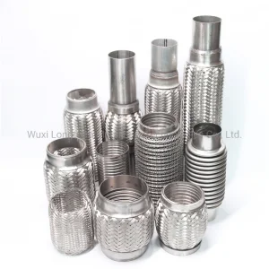 Automobile Stainless Steel Car Flexible Exhaust Bellow Corrugated Pipe with Nippple Connector^