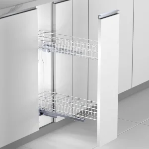 Modern Design Kitchen Accessories Furniture Pull Out Cabinet Rack SUS 304 Iron Wire Pull Spice Bottle Organizer Storage Basket