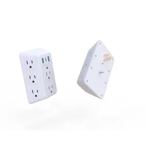 12 em uma régua de energia USB com proteção contra surtos