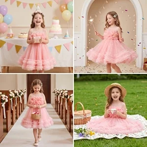 Pink Tulle Flower Girl Dress
