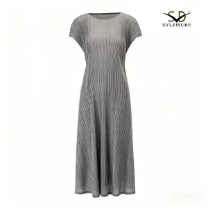 ODM Women's Pleated Loose - Fit Midi Dress Manufacturer, Exporter