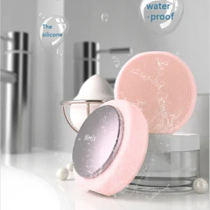 Silicone Electric Sonic Vibration Facial Deep Cleansing Brush Spa Scrubber Heating Pore Cleaner and Skin Care Face Scrubber