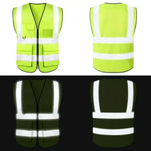 Chaleco de alta visibilidad chaqueta reflectante con bolsillos ropa reflectante de construcción