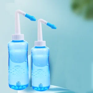 300ml 500ml Lavador Nasal Manual para Uso Doméstico com Válvula, Garrafa de Irrigação Nasal Plástica com Duas Pontas