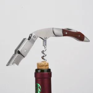 Custom Logo Multi Function 3 in 1 Stainless Steel Wine Waiter Corkscrew Opener Professional Bar Tool Bottle Opener