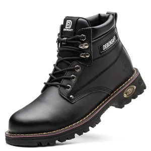 DEBONSAPT 2022 Hot Selling Industrial Protective Breathable Work Mid-cut Boot Casual Trainers Safety Shoes for Men Brown