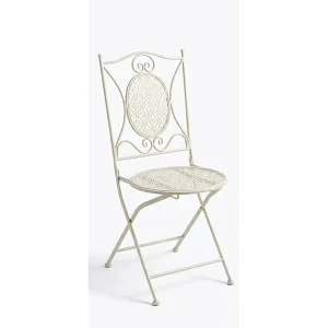 European-style Metal Wrought-Iron Outdoor Folding Chair Patio Balcony Lounge Chair Vintage Distressed Garden Table Chair Set
