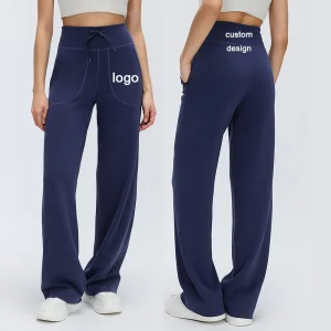 High Elastic Waist Loose Wide Leg Pants