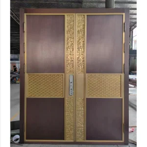 Best Price Modern Style Stainless Black Metal Steel Front Entry Door Villa Excellent Exterior Security Anti-Theft Copper Door