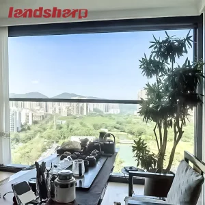 Landsharp Latest Customizable Automatic Balcony Vertical Slide Electric Lift Up Aluminum Frame Smart Sliding Windows For Houses