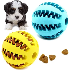Dog Tooth Cleaning Toy Pet Tpr Bite-Resistant Chew Toys Indestructible Gravity Smart Training Teeth Clean Ball Toys