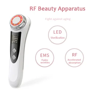 2025 Wholesale Electric Facial Cleansing EMS Micro-Current Face Lifting Massage Device LED Multi-Light Heat Compress RF Massager