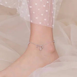 سوار كاحل من فضة استرلينية للنساء مع سحر 925