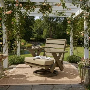 Chic Aluminum Outdoor Coffee Table with Swivel Lounge for Outdoor Spaces