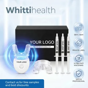 Factory Wholesale Teeth Whitening Kits Kit Blanchiment Dentaire with Professional LED Light Syringe Gel Home Set Custom LOGO