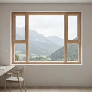 Hurricane-Resistant Impact Thermal Break Aluminum Wood Casement Glass Window