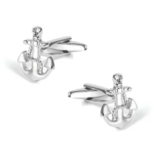 Brass Gold Plated Boat Anchor Cufflinks