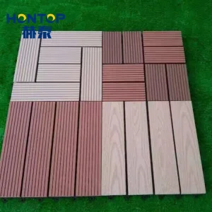 DIY Flooring Wood Plastic Composite Interlocking Plastic Base WPC Deck Tile