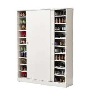 Contemporary High Quality Large Size Wooden Shoe Rack Sliding Door Durable Stylish Home Hotel/Apartment Furniture Shoe Cabinet