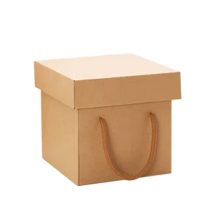 Cheap Brown Kraft Paper Square Gift Box Portable Gift Packaging Box for Candy Corrugated Packaging Box for Wedding