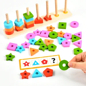 Children's Wooden Early Education Shape Recognition Logical Thinking Training Puzzle Toy