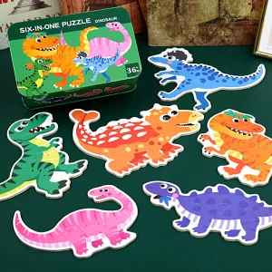 Wooden DIY Toy for Children Early Education Six-in-One Puzzle