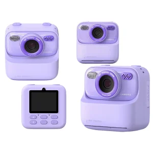 P79 Photo Instant Print Kids Digital Camera Fun Game HD 1080P Dual Lens Camera with 32g Memory Card - Purple
