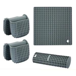 Silicone Oven Gloves with Non-Slip Heat Resistant Hot Trivet