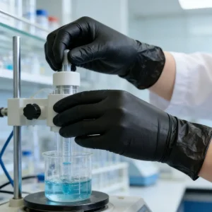 Black Disposable PVC Lab Chemical Handling Latex-Free Anti-Slip Leak-Proof Vinyl Gloves