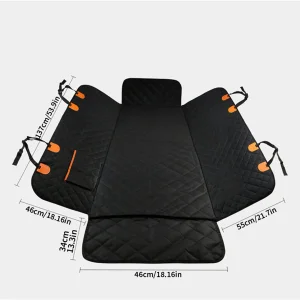 Dog Car Seat Cover, Waterproof 600D Back Seat Protector for Dogs, Scratchproof Hammock with Storage Pocket &amp; Seat Belt Opening
