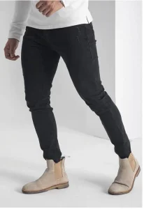 Moda de Todas as Estações Atacado Calças Jeans Pretas Masculinas Skinny