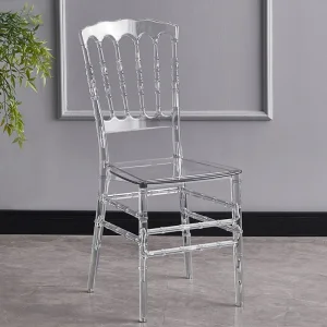White Transparent Phoenix Napoleon Clear Crystal Plastic Acrylic Resin Tiffany Chiavari Wedding Chair