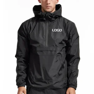 New Design Custom Waterproof Outdoor Windbreaker Half Zipper Jacket With Hoodi Polyester Nylon Moto Hiking Casual Mens Jacket