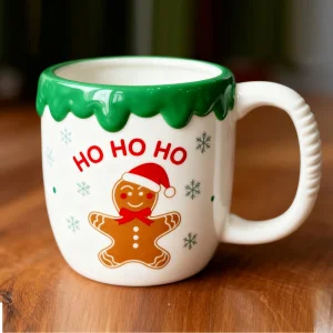Cheap Holiday-themed gingerbread printed white winter tea cup - Seasonal tableware, durable VDLK5407 Supplier, Factory