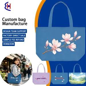 Bolso de lona reutilizable de gran tamaño con logo personalizado impreso, moda, exterior, playa, viaje, fabricante