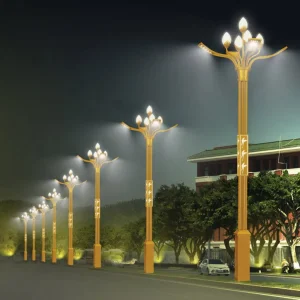 Iluminação paisagística de poste alto ajustável para soluções de altura personalizadas