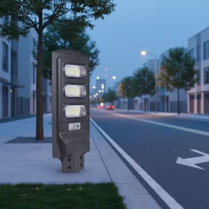 Outdoor IP65 Rated Modular Plastic Enclosure 192 LEDs Lithium Battery Natural Light LED Street Light with 135x75 Beam Angle