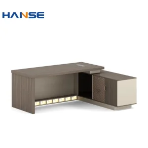 Luxury CEO Manager Office Table High-Priced MDF Boss Desk with Steel Material for Executive Office Furniture