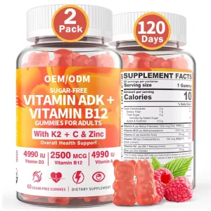 WELLBODY OEM/ODM Private Label Factory Supply Halal Natural Clean Vitamin ADK+ B12 Gummy Multivitamin Supplement Gummies
