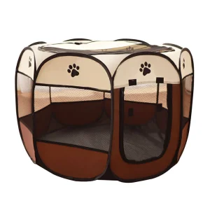 Large Gray Portable Dog Playpen