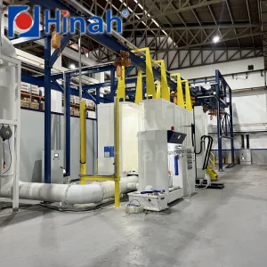 Automatic Shot Blasting Pretreatment P&F Long Profile Powder Coating Line Turnkey Solutiuon