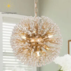 Custom Decorative Luxury K9 Crystal Golden Modern Chandelier Light Indoor Home Pendant Lighting