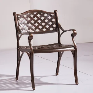 Modern Luxury Bistro Cast Aluminum Outdoor Chair Table Waterproof Garden Patio Dining Furniture Set