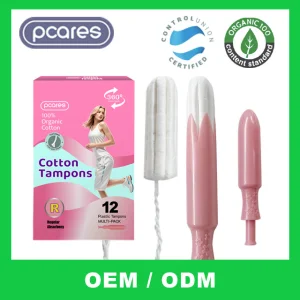 Tampons Orgânicos de Algodão Atacado Descartáveis Embalados Individualmente Ponto Limpo Feminino Super Absorção