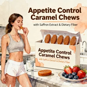 Appetite Control Caramel Chews with Saffron Extract &amp; Dietary Fiber