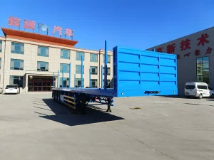 Saudi Arabia 45-Ton, 13.6-Meter, Three-Axle, Lift-Axle, Mechanical Suspension Spring System 45-Foot Container Flatbed Semi-Trailer