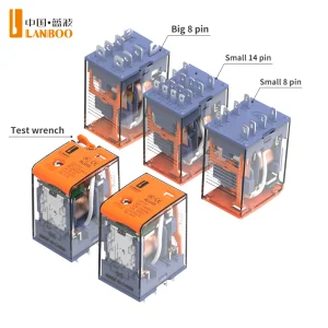 LANBOOmanufacturer Of Relay 14pin 12DC 24VDC 220VAC Intermediate Relay Industrial Relay 5A With Base